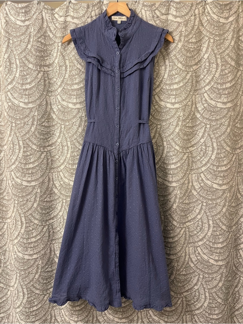 Pamela Love Periwinkle Sleeveless Button-Front Midi Dress
